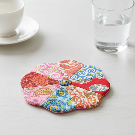 Ethnic I Assorted Floral Patchwork Cotton Voile Coasters set of 3