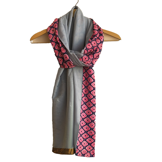 Aadhya Reversible Sari Scarf – Handcrafted, Unique & Ethically Made from Upcycled Silks
