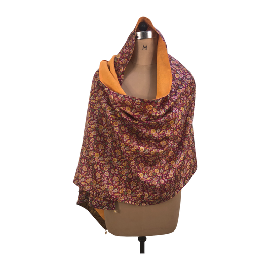 Isha Reversible Sari Scarf – Handcrafted, Unique & Ethically Made from Upcycled Silks