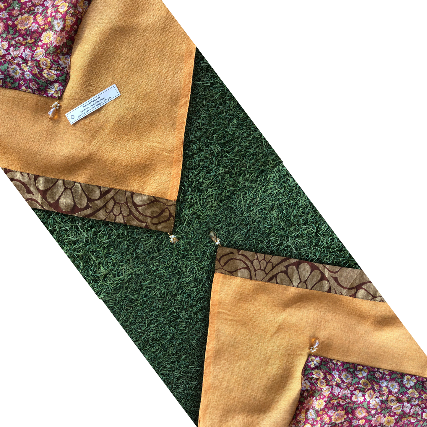 Isha Reversible Sari Scarf – Handcrafted, Unique & Ethically Made from Upcycled Silks