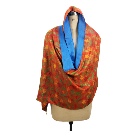Ishani Reversible Sari Scarf – Handcrafted, Unique & Ethically Made from Upcycled Silks