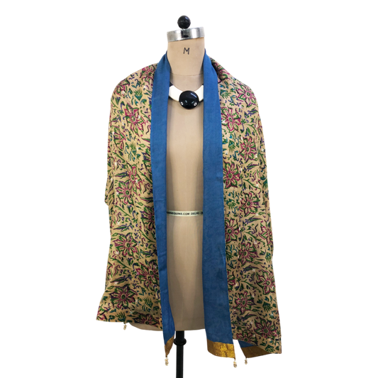 Kajal Reversible Sari Scarf – Handcrafted, Unique & Ethically Made from Upcycled Silks