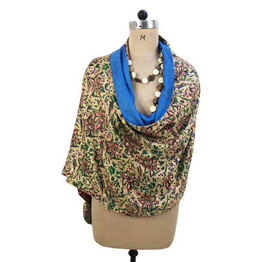 Kalyani Reversible Sari Scarf – Handcrafted, Unique & Ethically Made from Upcycled Silks