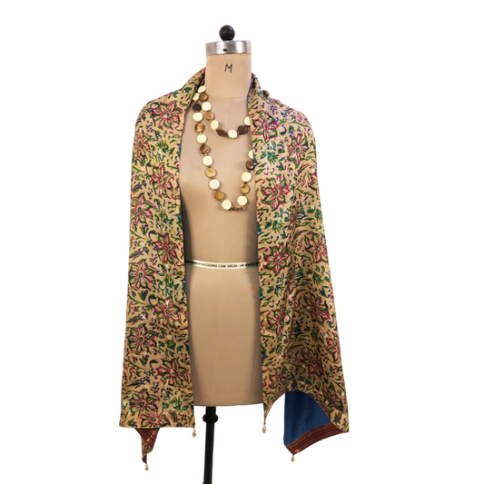 Kalyani Reversible Sari Scarf – Handcrafted, Unique & Ethically Made from Upcycled Silks