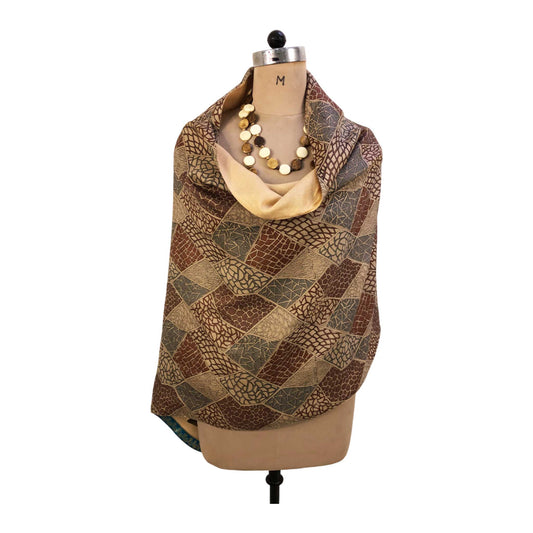 Kamya Reversible Sari Scarf – Handcrafted, Unique & Ethically Made from Upcycled Silks