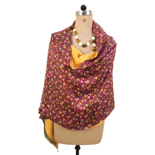 Kashish Reversible Sari Scarf – Handcrafted, Unique & Ethically Made from Upcycled Silks
