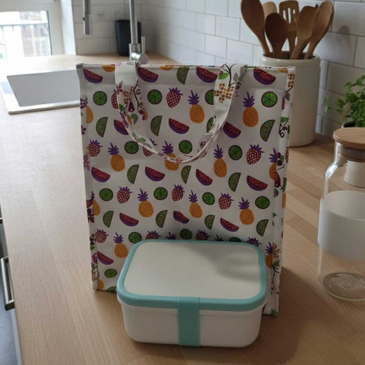 Fruit Print Pattern Insulated Lunch Bag | Hot & Cold Food Tote