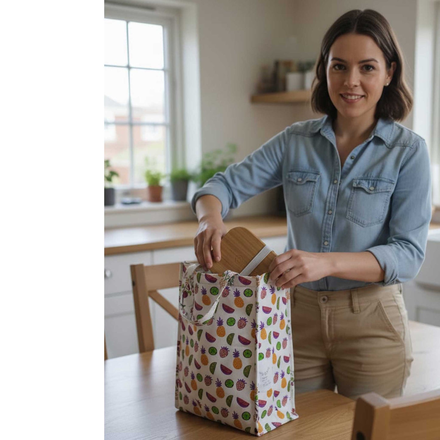 Fruit Print Pattern Insulated Lunch Bag | Hot & Cold Food Tote