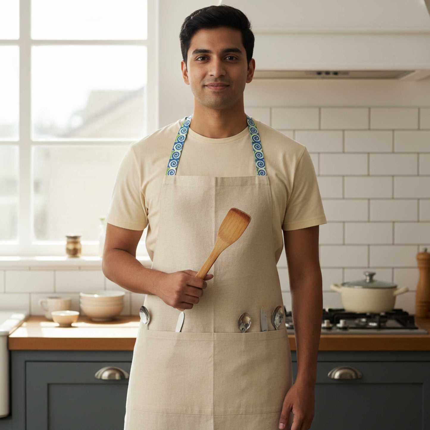 Karigari I Reversible Floral Hand Block Print Cotton Apron