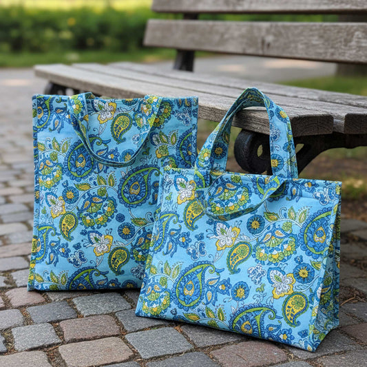 Fresh Lock I Paisley blue Insulated Lunch Bag Hot & Cold Food / Pack of 2