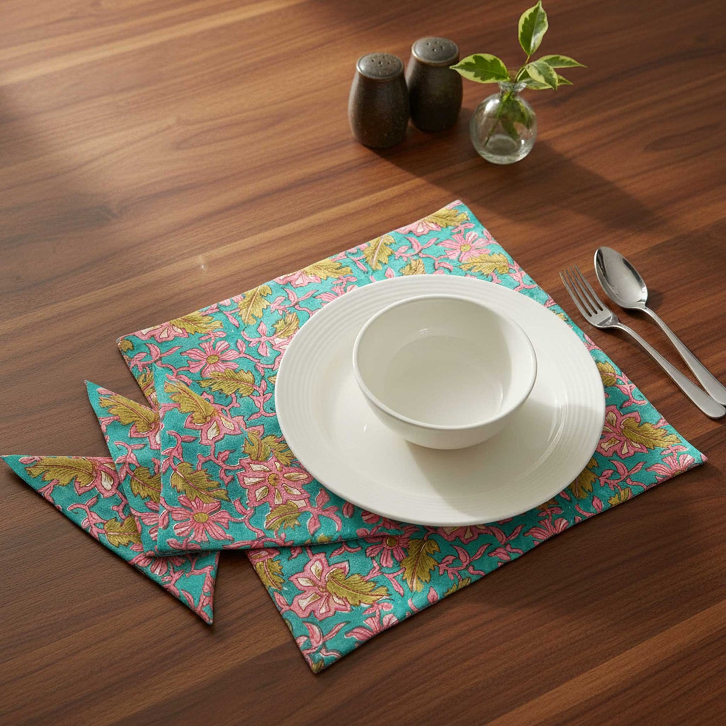 Virasat I Hand Block Print Cotton Napkin Set