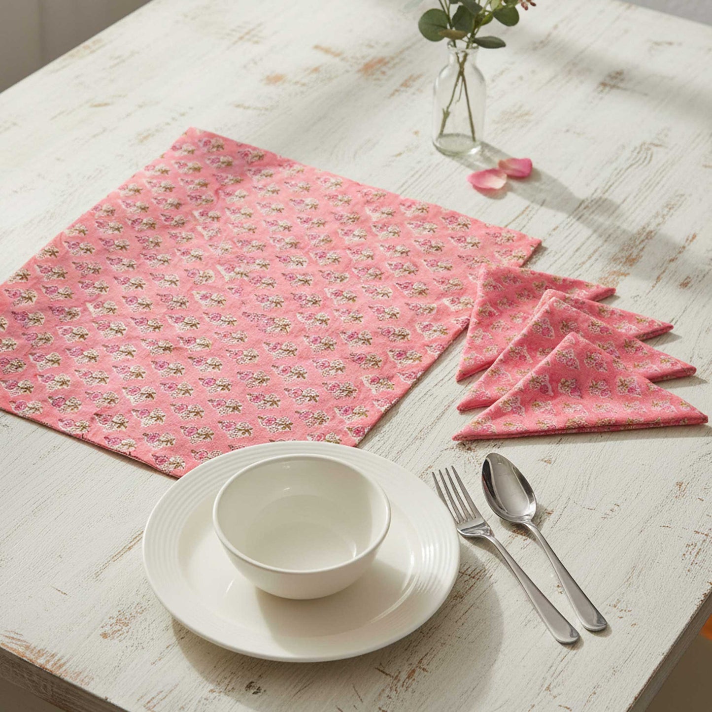 SaffronSoul I Hand Block Print Cotton Napkin Set