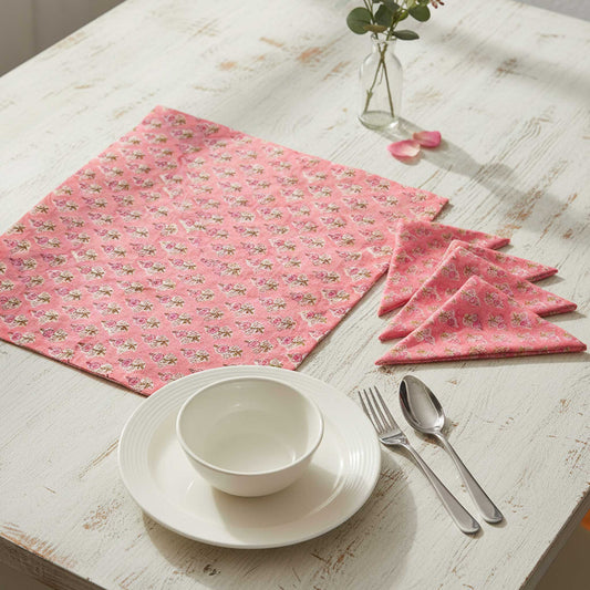 SaffronSoul I Hand Block Print Cotton Napkin Set
