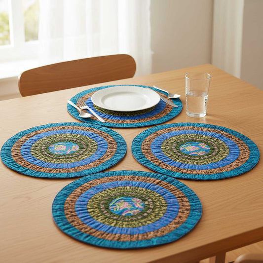 Anaya I Eco-Friendly Silk Scrap Round Placemats / Pack of 2