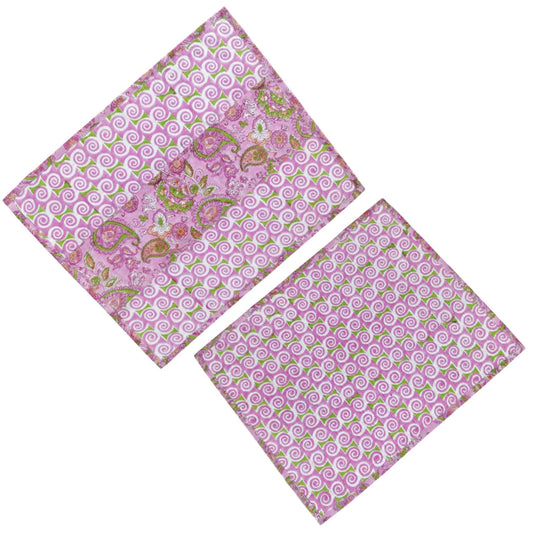 Pink spiral Cotton Reversible Dining Placemats Set of 4