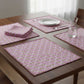 Pink spiral Cotton Reversible Dining Placemats Set of 4