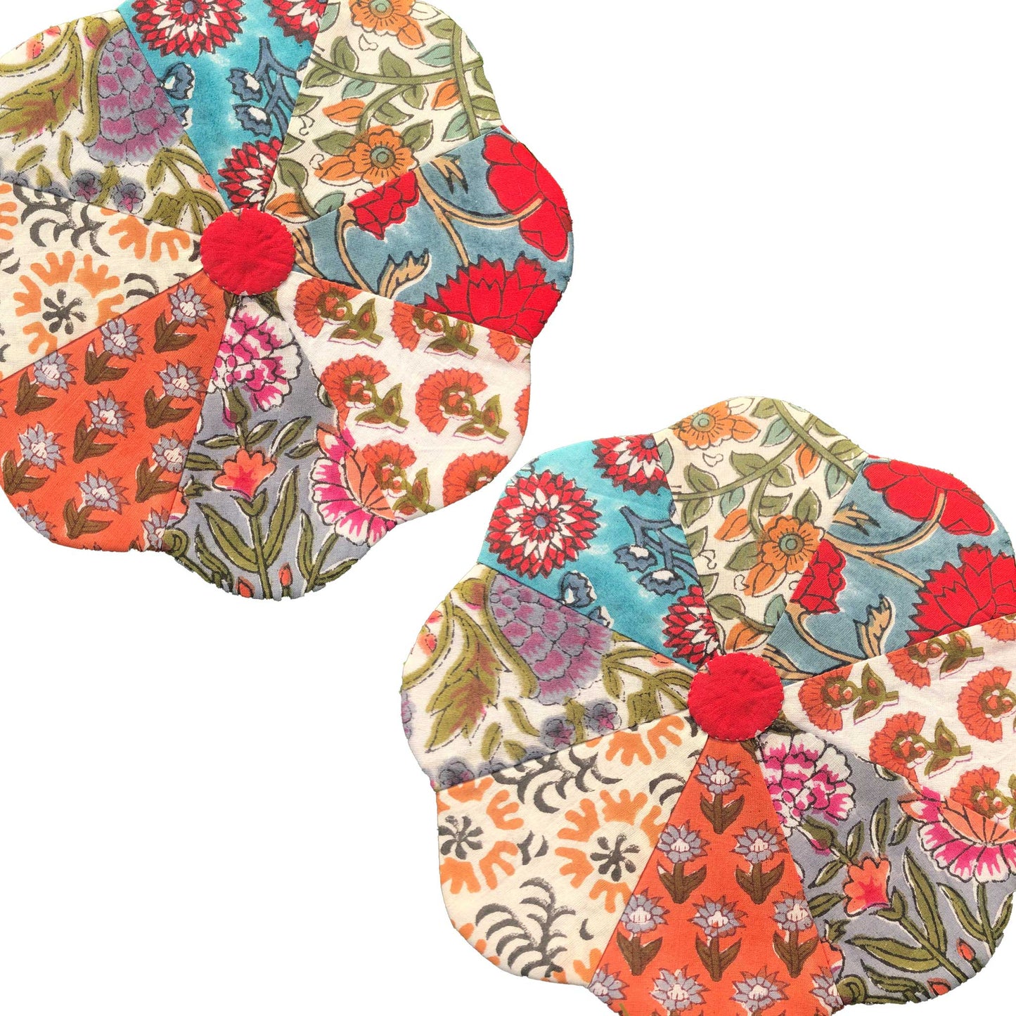 Desi I Assorted Floral Patchwork Cotton Voile Coasters set of 3