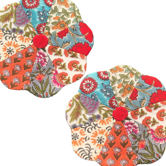 Desi I Assorted Floral Patchwork Cotton Voile Coasters set of 3
