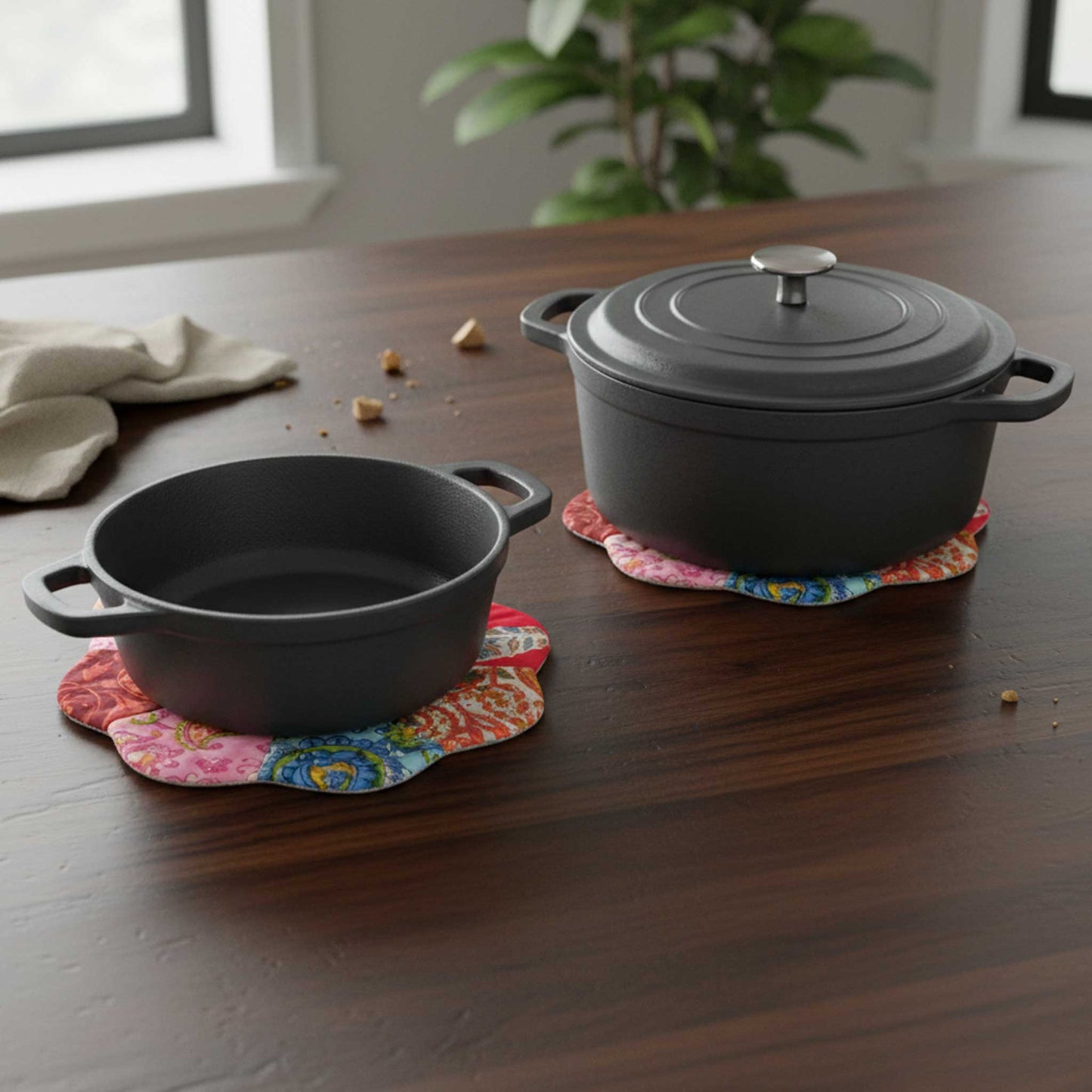 Ethnic I Assorted Floral Patchwork Cotton Voile Coasters set of 3