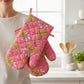 Rose Pink Floral I Printed Padded Oven Mitt