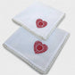Cotton Mulmul Lip Block Print & Heart Handkerchief I Set (4 Pcs)