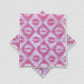Cotton Mulmul Lip Block Print & Heart Handkerchief I Set (4 Pcs)