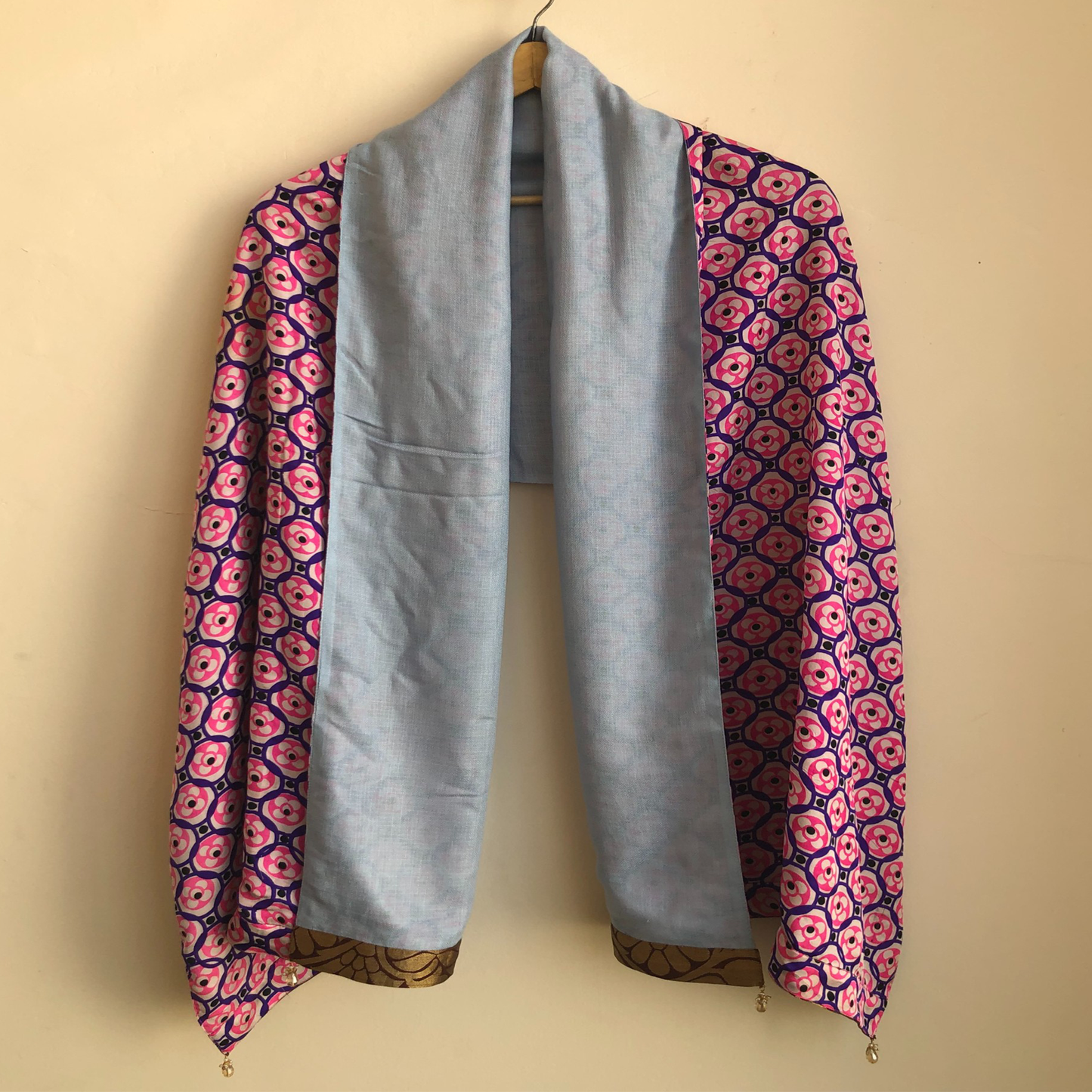 Aadhya Reversible Sari Scarf – Handcrafted, Unique & Ethically Made from Upcycled Silks