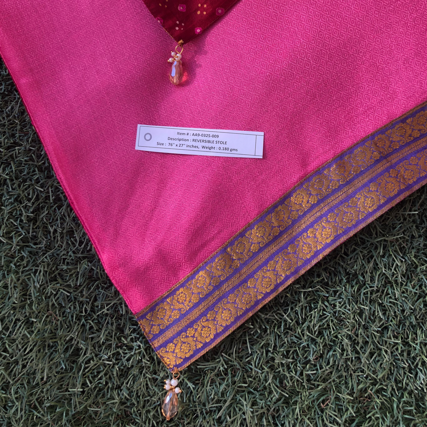 Kashvi Reversible Sari Scarf – Handcrafted, Unique & Ethically Made from Upcycled Silks