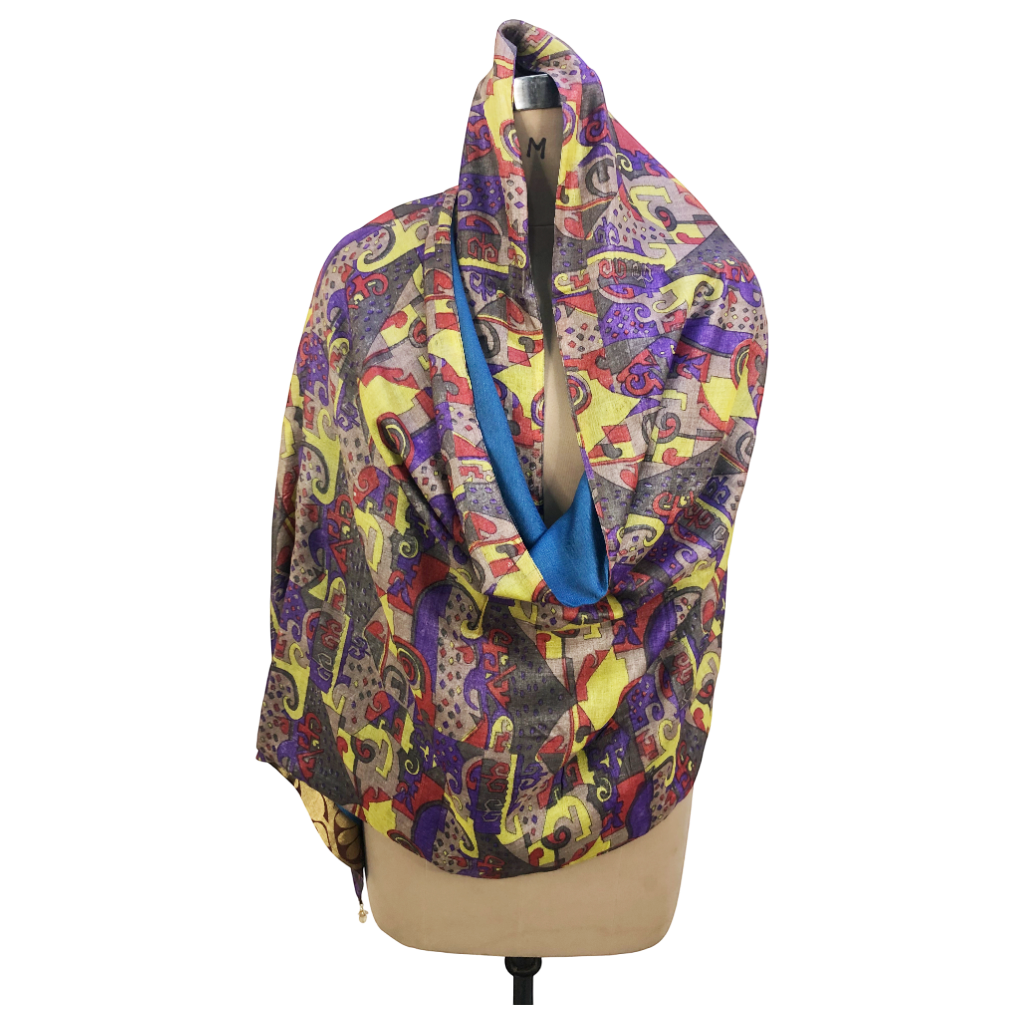Medha Reversible Sari Scarf – Handcrafted, Unique & Ethically Made from Upcycled Silks
