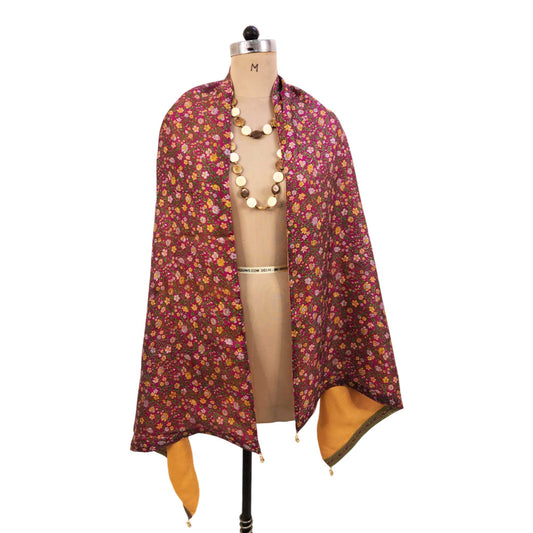 Kashish Reversible Sari Scarf – Handcrafted, Unique & Ethically Made from Upcycled Silks