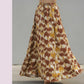 Earthy Brown Ikat Print Skirt, 41” | Satin Polyester