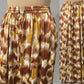 Earthy Brown Ikat Print Skirt, 41” | Satin Polyester
