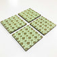 Handcrafted Aqua Green MDF Tray Set with Coasters set of 4 | Elegant Golden Motif Finish