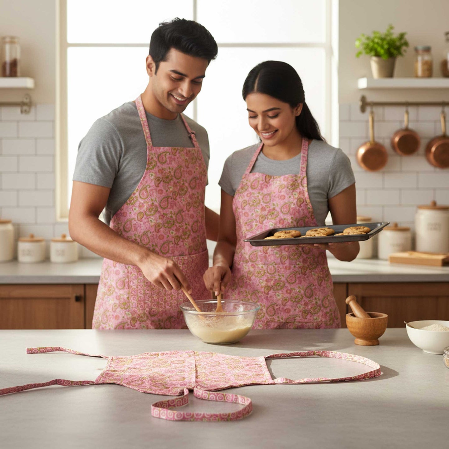 Prakriti I Reversible Floral Hand Block Print Cotton Apron