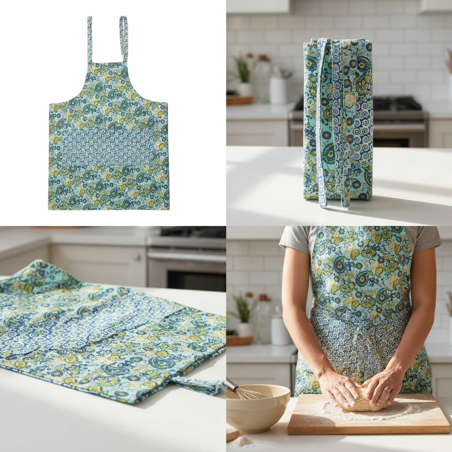 Karigari I Reversible Floral Hand Block Print Cotton Apron