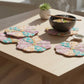 FloraWave I Assorted Floral Patchwork Cotton Voile Coasters set of 3