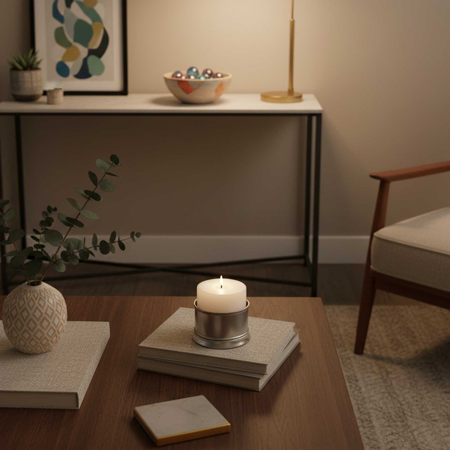 Metal Candle Sleeve Holder – 3" Pillar Fit