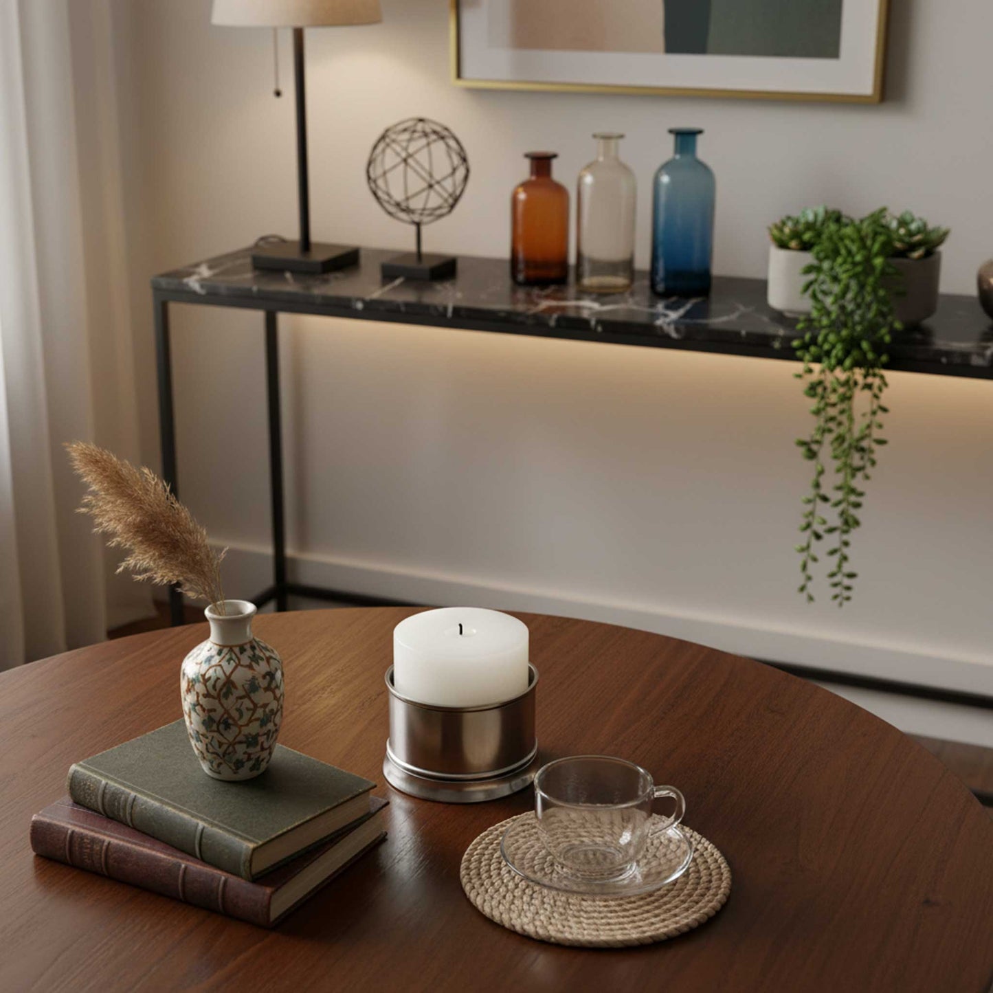 Metal Candle Sleeve Holder – 3" Pillar Fit