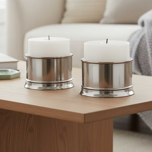 Metal Candle Sleeve Holder – 3" Pillar Fit