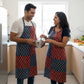 Dual-Tone Cotton Printed Kitchen Apron set of 2