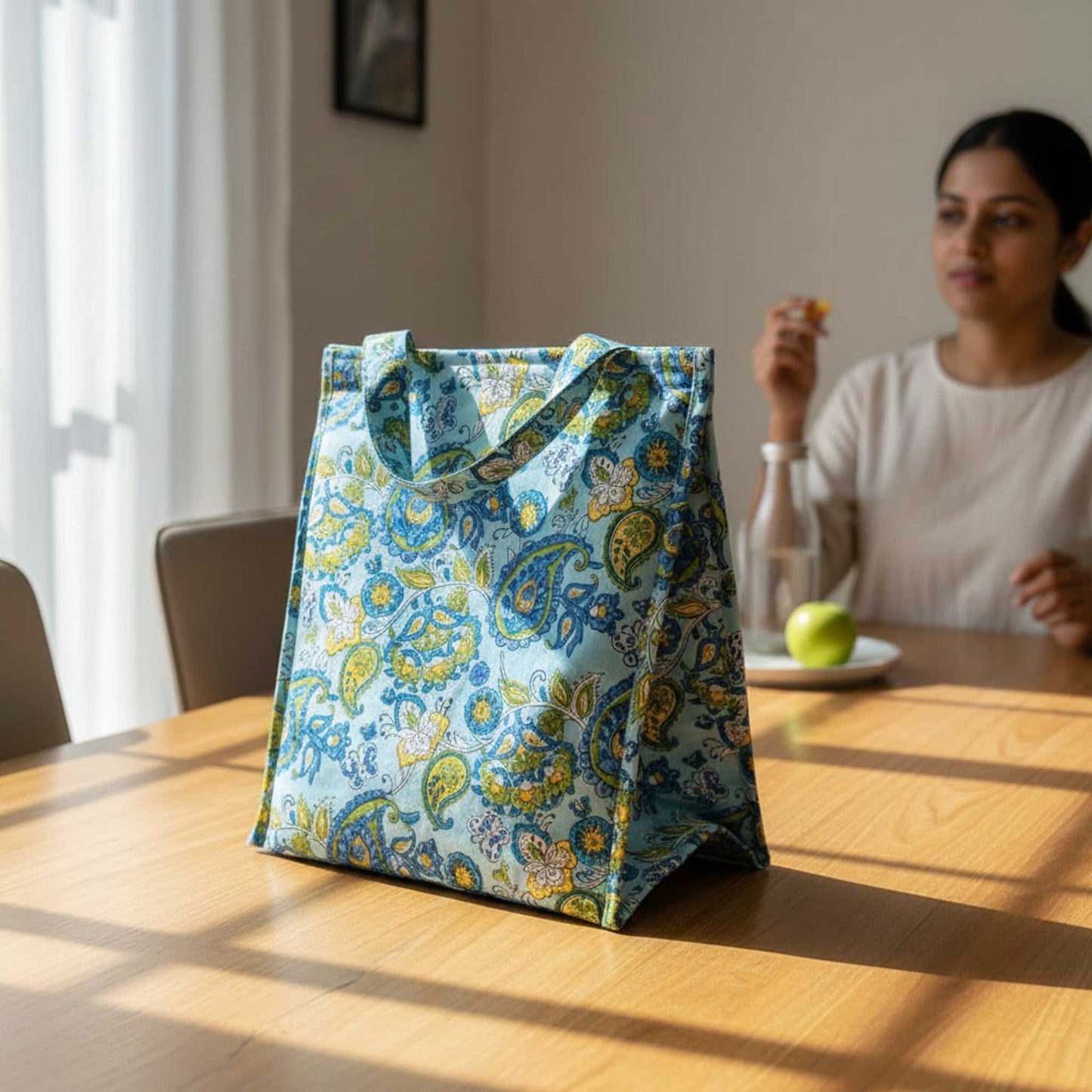 Blue Paisley Insulated Lunch Bag | Hot & Cold Food