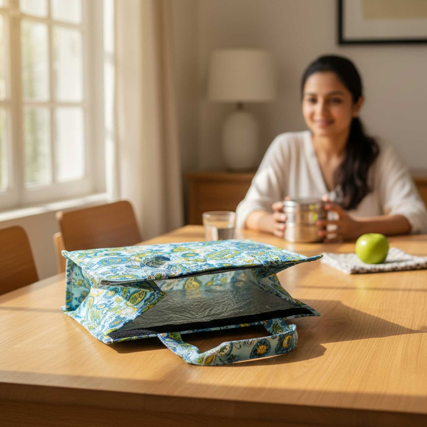Blue Paisley Insulated Lunch Bag | Hot & Cold Food