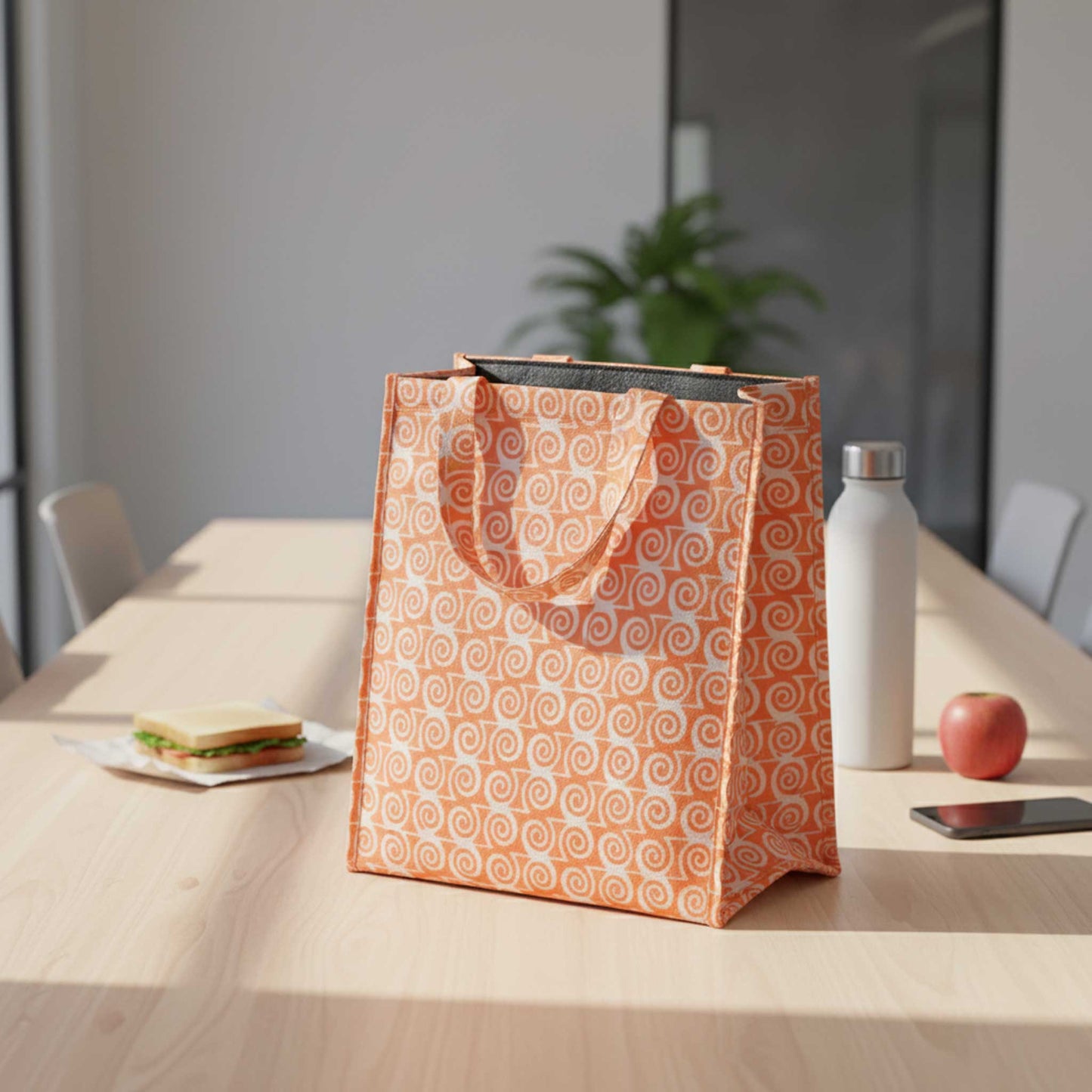 Orange spiral Insulated Lunch Bag | Hot & Cold Food