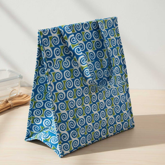 Blue spiral Insulated Lunch Bag | Hot & Cold Food