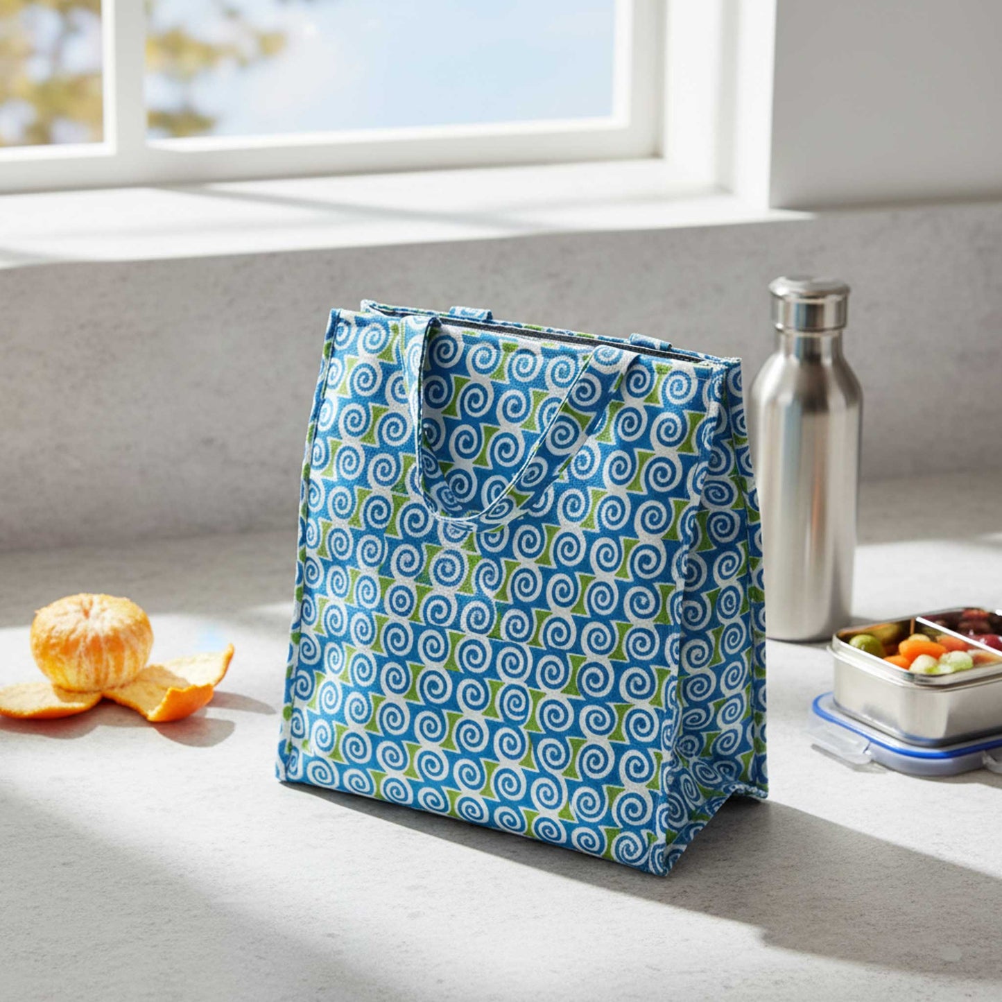 Blue spiral Insulated Lunch Bag | Hot & Cold Food