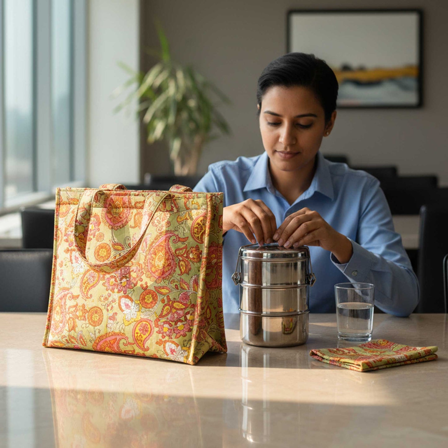 Temp Tuck I Paisley Floral Insulated Lunch Bag Hot & Cold Food / Pack of 2