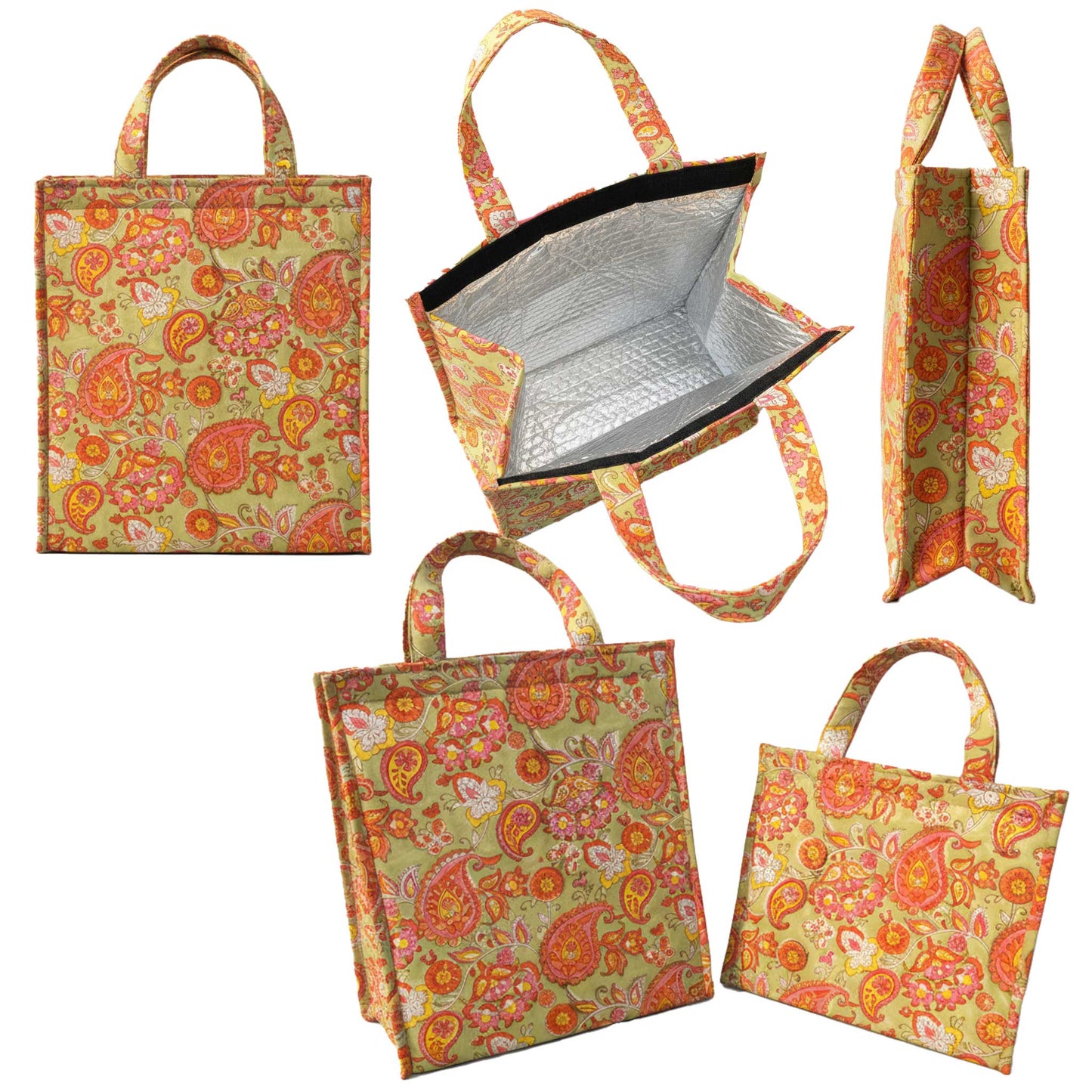 Temp Tuck I Paisley Floral Insulated Lunch Bag Hot & Cold Food / Pack of 2