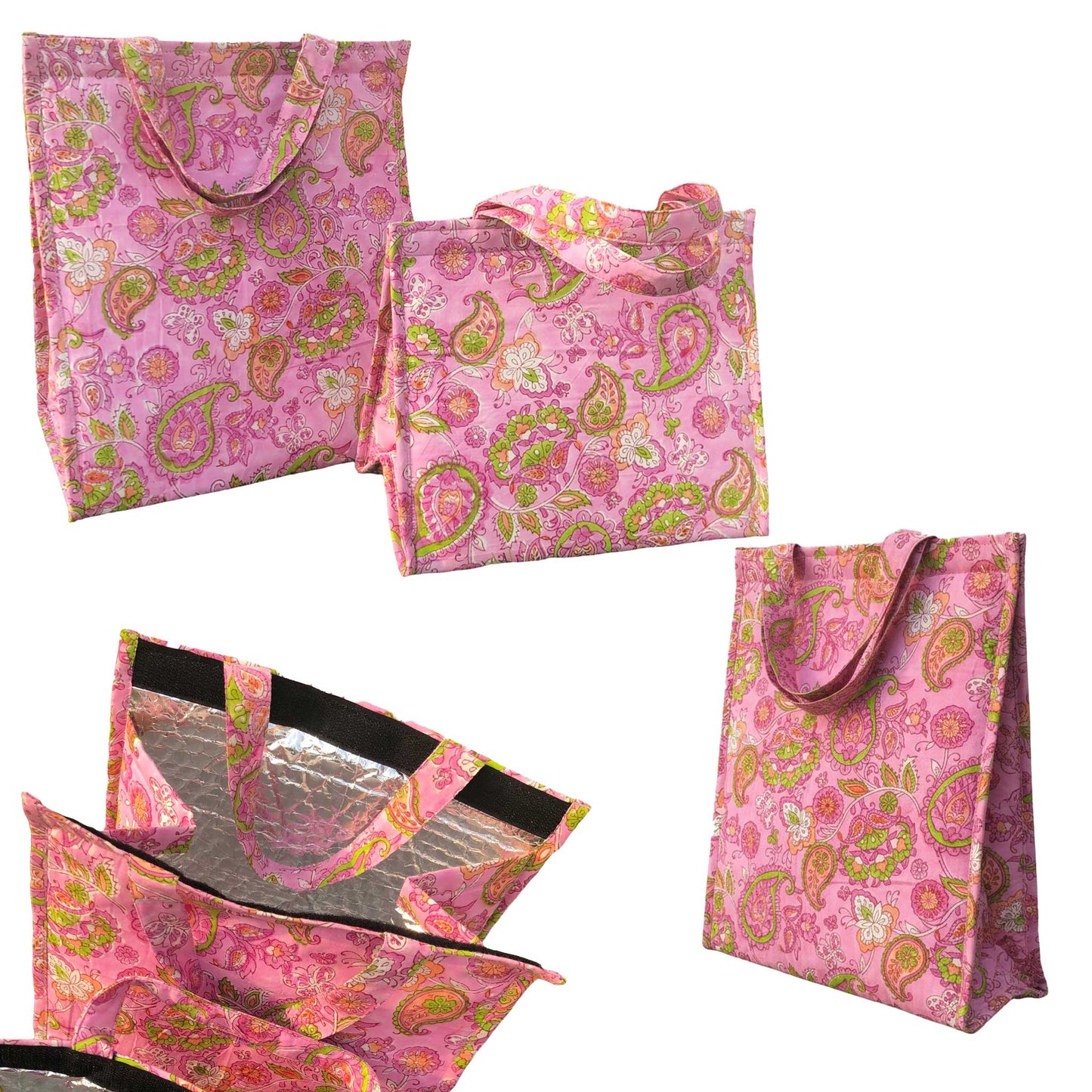 Therma I Paisley Floral Insulated Lunch Bag Hot & Cold Food / Pack of 2