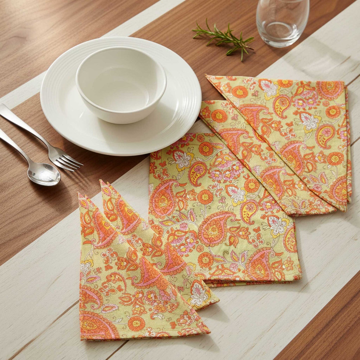 Anokhi I Hand Block Print Cotton Napkin Set