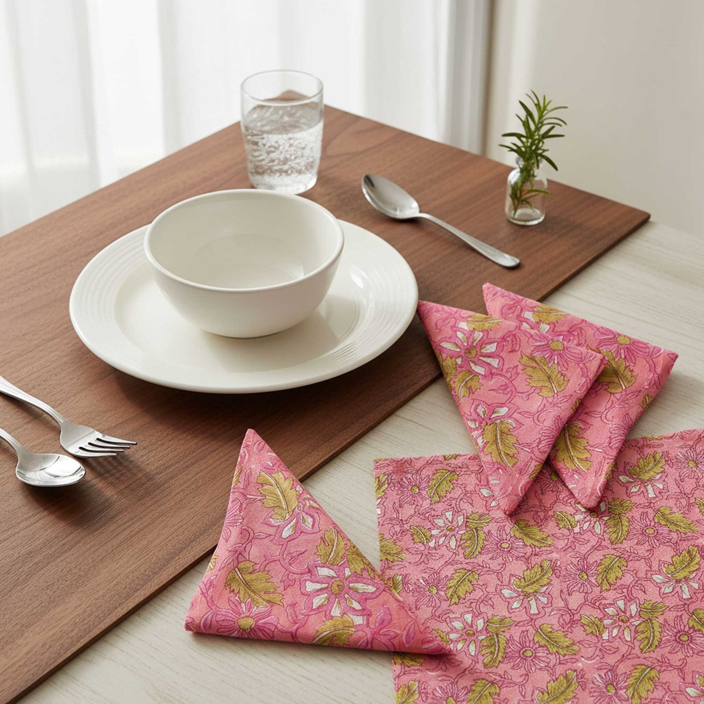 Gulbahaar I Hand Block Print Cotton Napkin Set